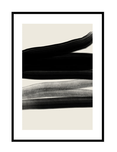 beige and black abstract wall print