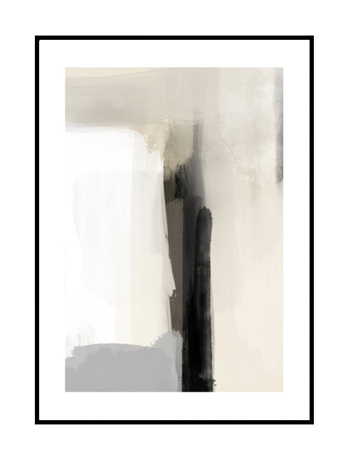 premium abstract wall art, creamy, soft neutral, grey, black