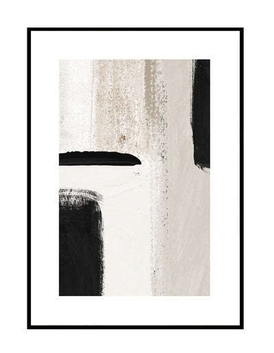 abstract wall art neutral natural beige black stone prints 