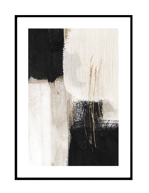 beige and black wall prints