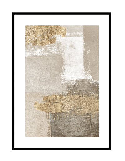 gold and beige abstract print