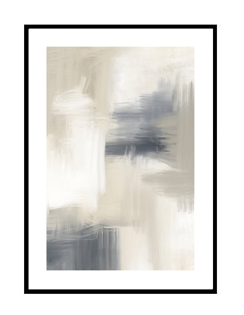 Premium wall art print, blue, sand, cream, abstract wall print