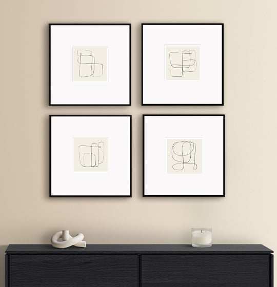 abstract wall art print nude neutral line
