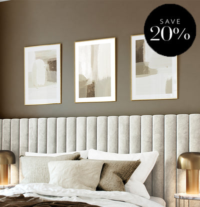 abstract wall art print gallery wall premium frames beige nude stone white 