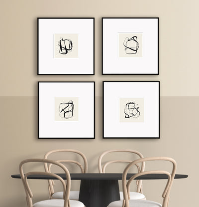 premium abstract wall art gallery wall neutral nude beige black frame wall print