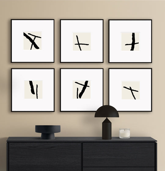 abstract premium wall art gallery wall neutral nude wall print aluminium black frame