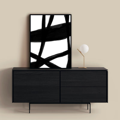 premium abstract framed canvas, black white monochrome