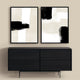 set of large neutral canvases 