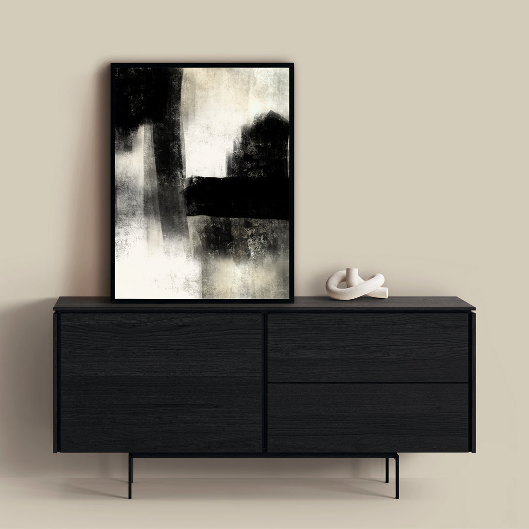 premium framed abstract canvas, black, white, nude, neutral