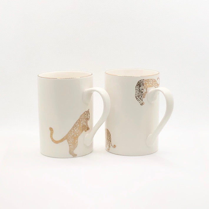 Limited Edition 24k Gold Mug Set - Leopards