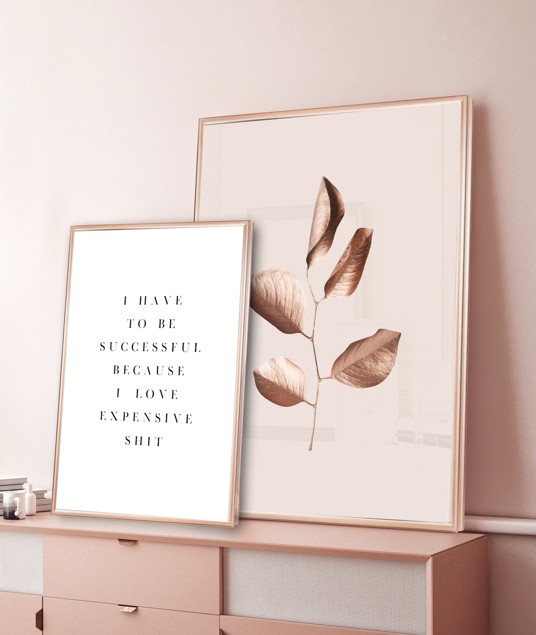 GILDED LEAVES - ROSE GOLD BABY PINK