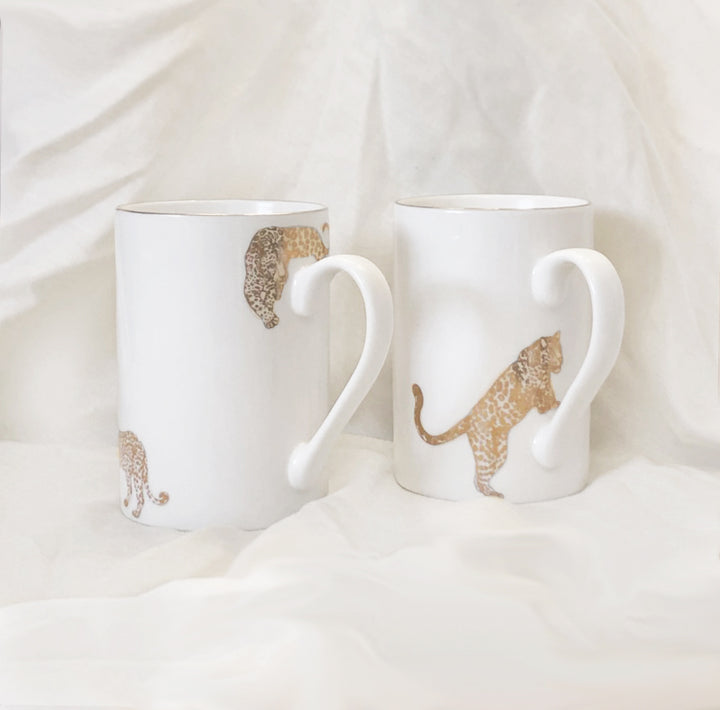 Limited Edition 24k Gold Mug Set - Leopards